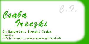 csaba ireczki business card